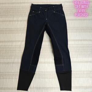 Guto's Equestrian Riding Jeans w/ Boot Covers Women's Size 28R Horseback Pants